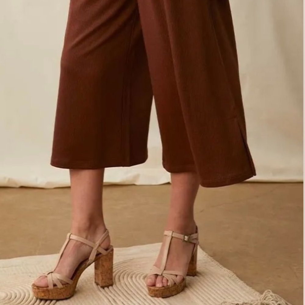 NWT Matilda Jane Alice Textured Wide Leg Cropped Pants Size Large